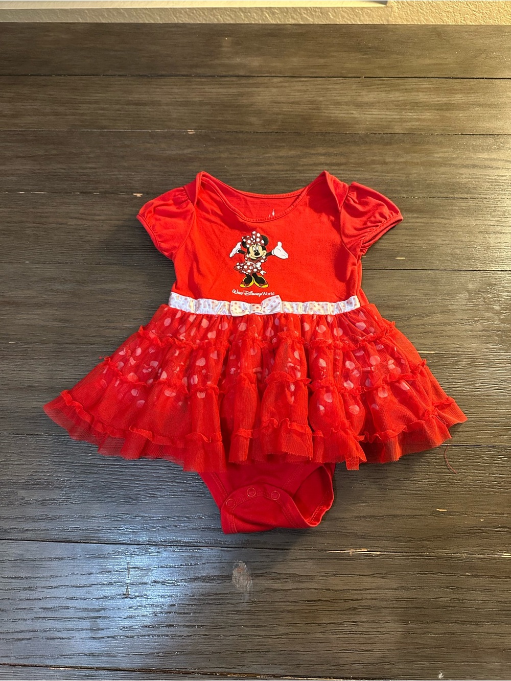 Walt Disney World 18mth Baby Red Minnie Mouse Tutu Bodysuit